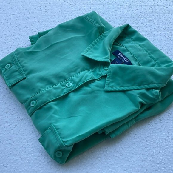 Old Navy Women Top Shirt Long Sleeve Collared Shirt Green Size XS - Picture 5 of 10